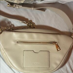 Cream Crossbody Bag‎ with Gold Accents